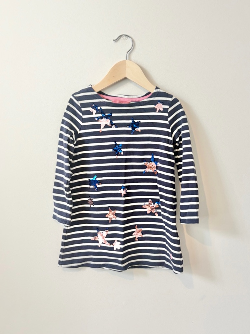 Joules Sequin Stars and Stripes Dress Size 5y